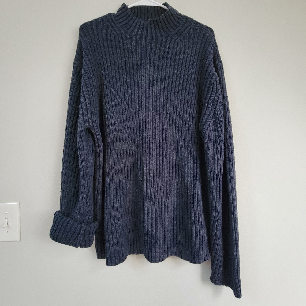 St. John's Bay Ribbed Knit Sweater Men's Size L Tall Old Money Fisherman Preppy